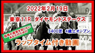 ダイヤモンドステークス テーオーロイヤル 2022年2月19日 東京 11R 3400芝 4歳上オープン ラップタイム付き動画